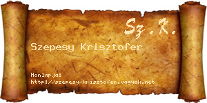 Szepesy Krisztofer névjegykártya